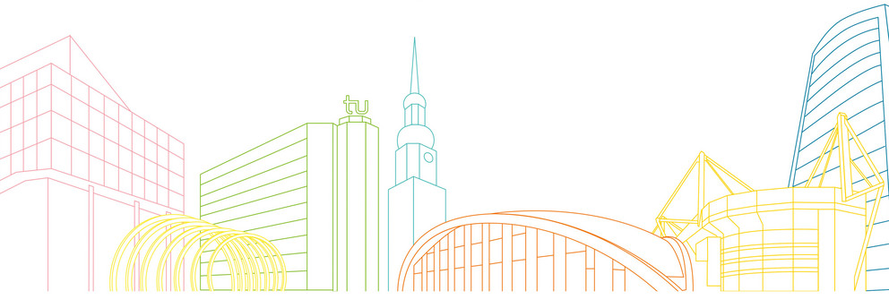 Dortmunder Skyline Zeichnung der Skyline von Dortmund.